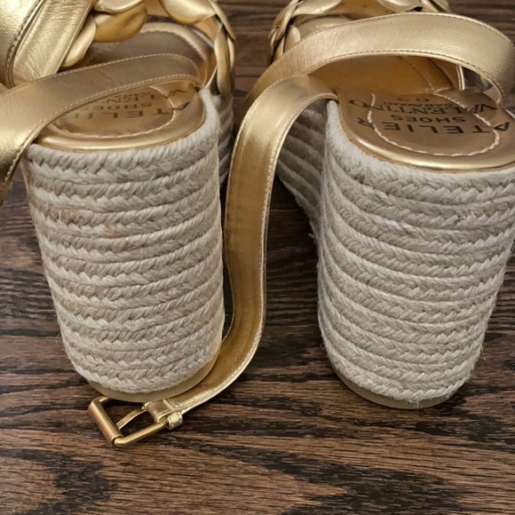 BNIB VALENTINO GARAVANI ATELIER 03 ROSE EDITION GOLD WEDGE ESPADRILLES 10 US - Picture 8 of 10